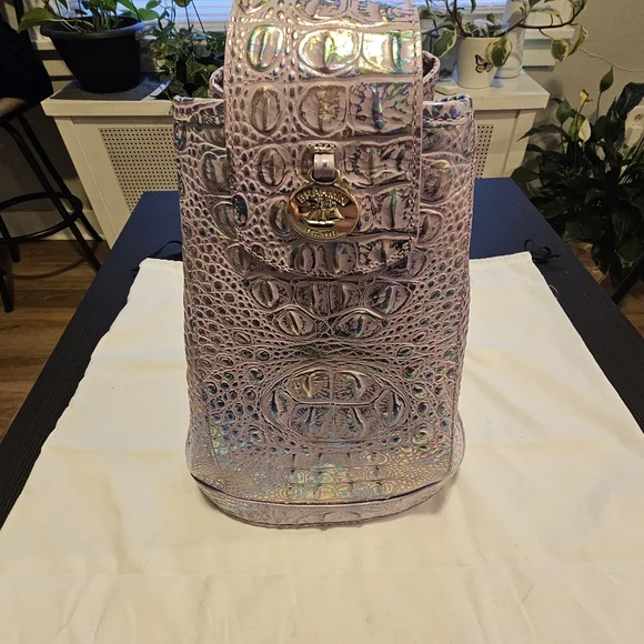 Brahmin Iridescent Crocodile-Embossed Backpack